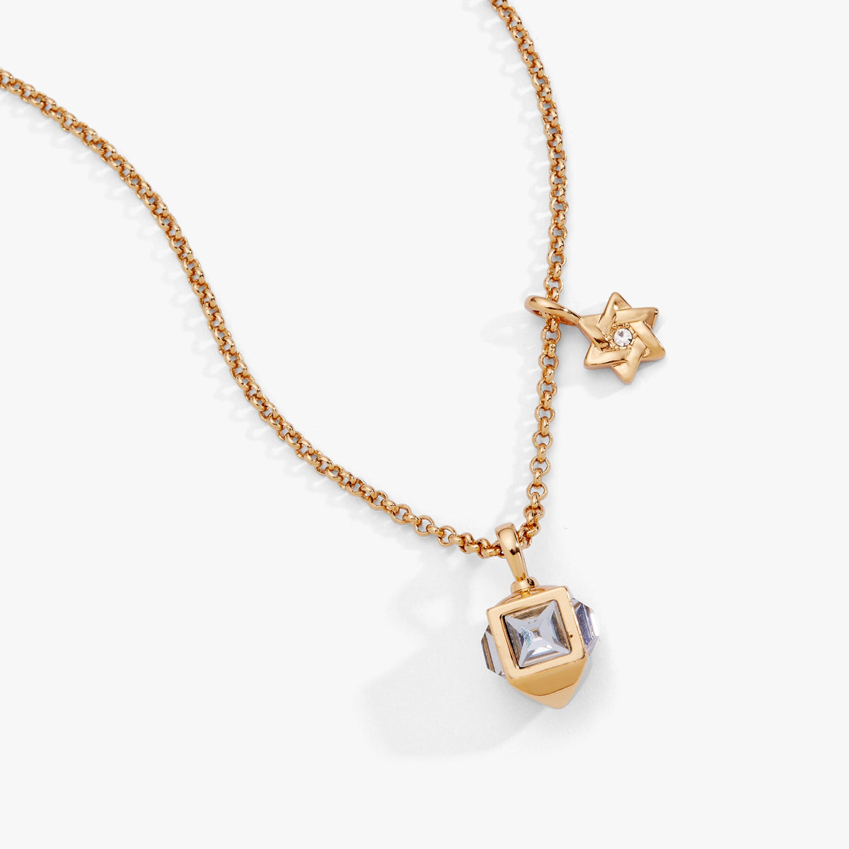 Hanukkah Star of David and Dreidel Pendant Necklace