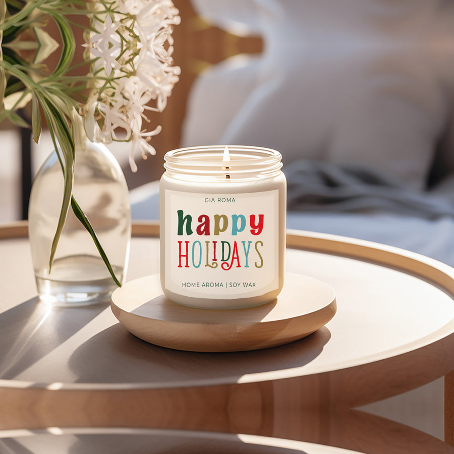 Pine Orange Holiday Candle 9oz Soy, Fresh Christmas Tree, Birch Vetiver