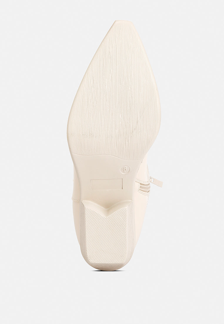 Hasting Patchwork Detail Low Heel Cowboy Boots