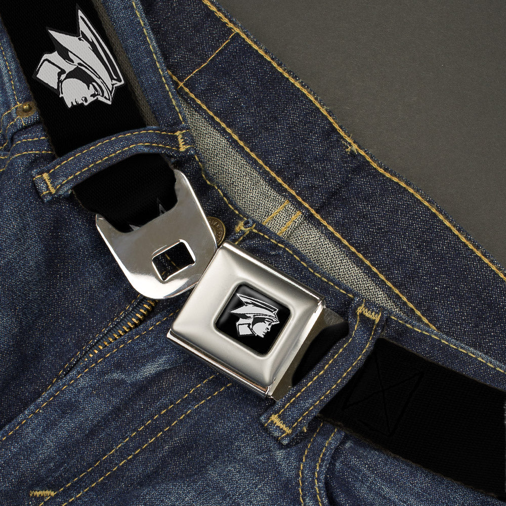 Ford Mercury Head Emblem Full Color Black White Seatbelt Belt - Ford Mercury Head Emblem Black/White Webbing