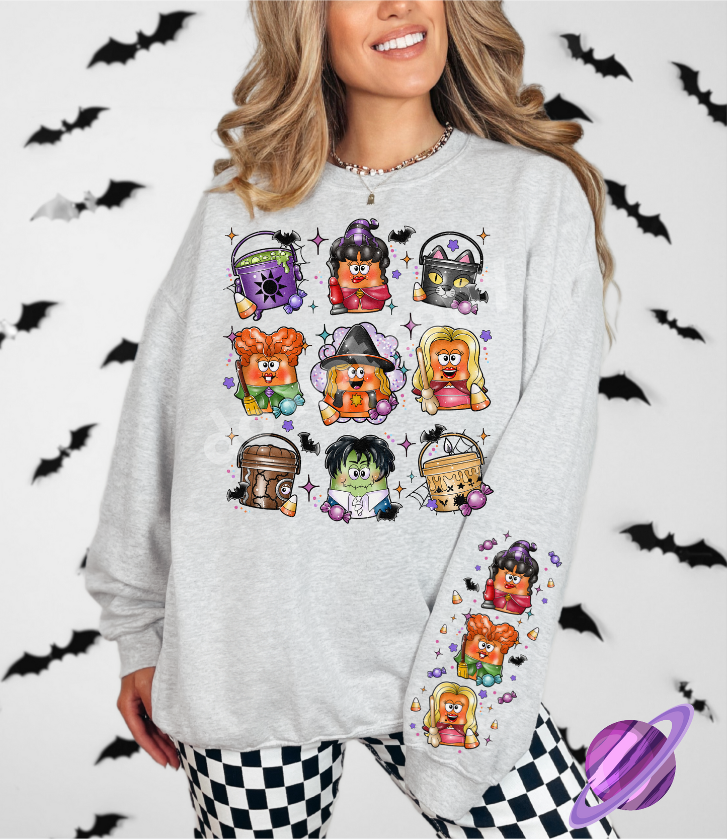 HOCUS NUG- CREWNECK SWEATSHIRT  W/ SLEEVE PRINT
