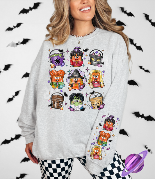 HOCUS NUG- CREWNECK SWEATSHIRT  W/ SLEEVE PRINT