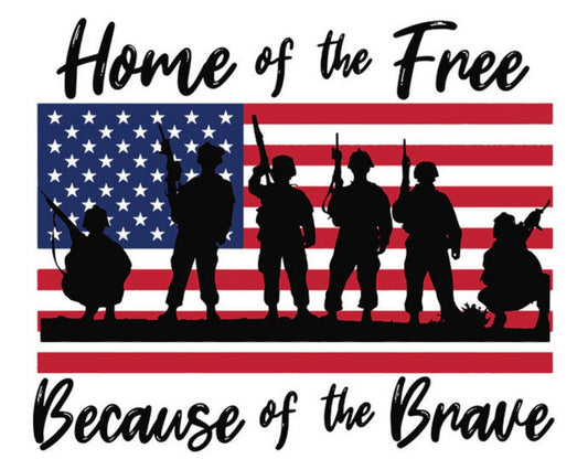 Home of the brave usa flag with military soldiers diamond painting bling art 