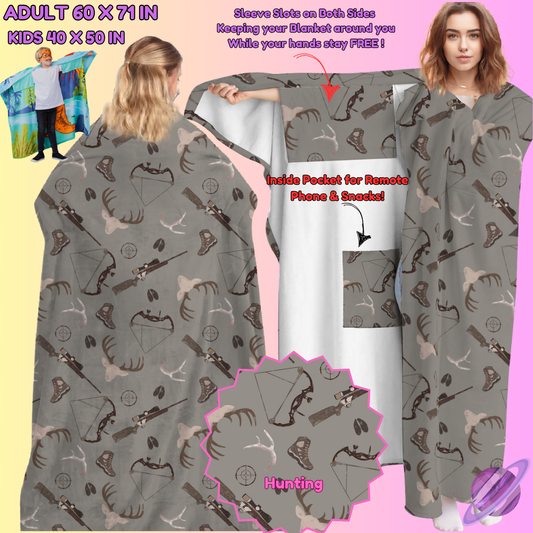 WEARABLE THROW RUN-HUNTING-PREORDER CLOSING 8/31-  ETA LATE NOV./EARLY DEC.
