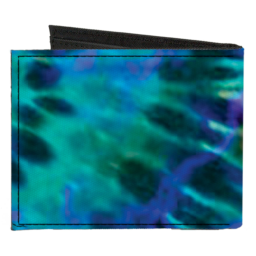 Canvas Bi-Fold Wallet - Tie Dye Green Blue Purple