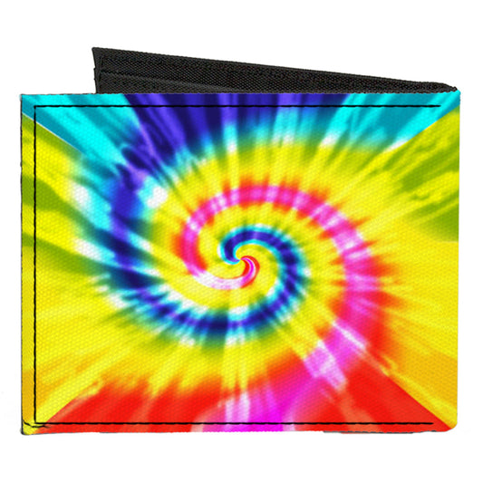 Canvas Bi-Fold Wallet - Tie Dye Spiral Multi Color
