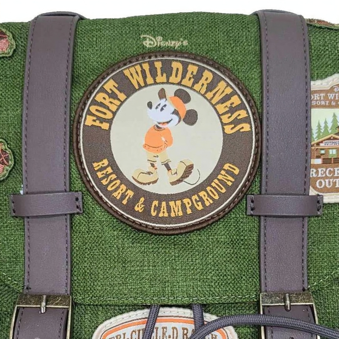 Disney Fort Wilderness Campground Mickey Patches Canvas Loungefly Backpack