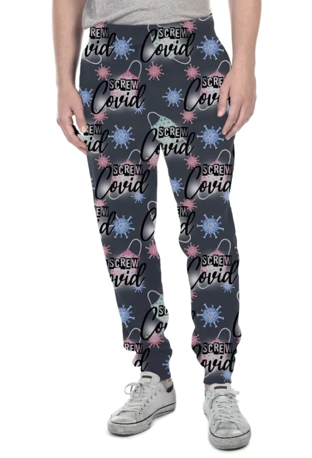 Screw Covid Leggings, lounge pants, joggers