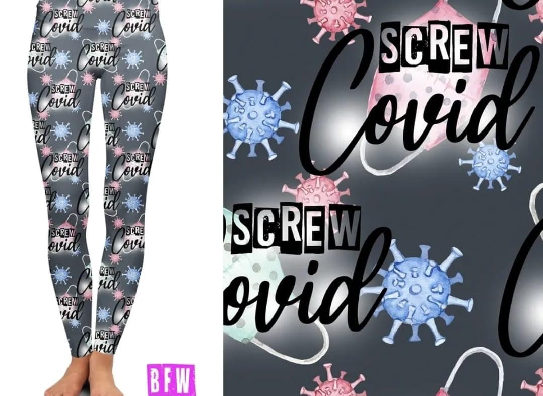 Screw Covid Leggings, lounge pants, joggers