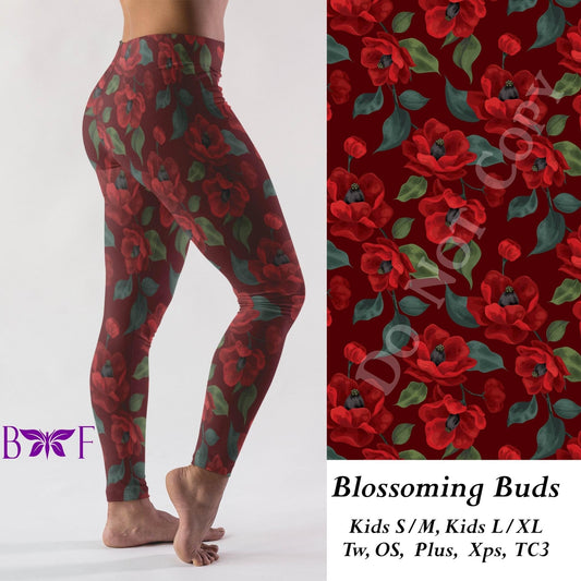 Blossoming Buds Leggings and Capris with pockets