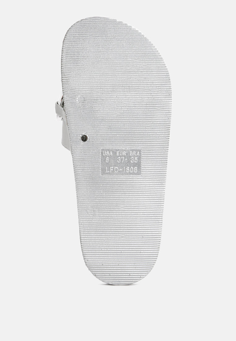 Ishtar Metallic Chain Metal Slid Flats