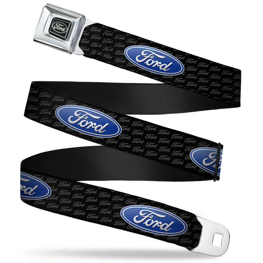 Ford Emblem Seatbelt Belt - Ford Oval REPEAT w/Text Webbing