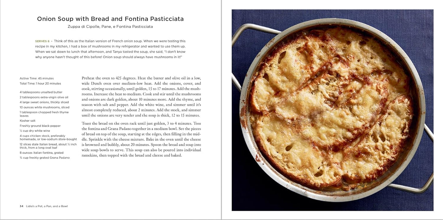 Lidia's a Pot, a Pan, and a Bowl: Simple Recipes for Perfect Meals: A Cookbook (Spiral bound)