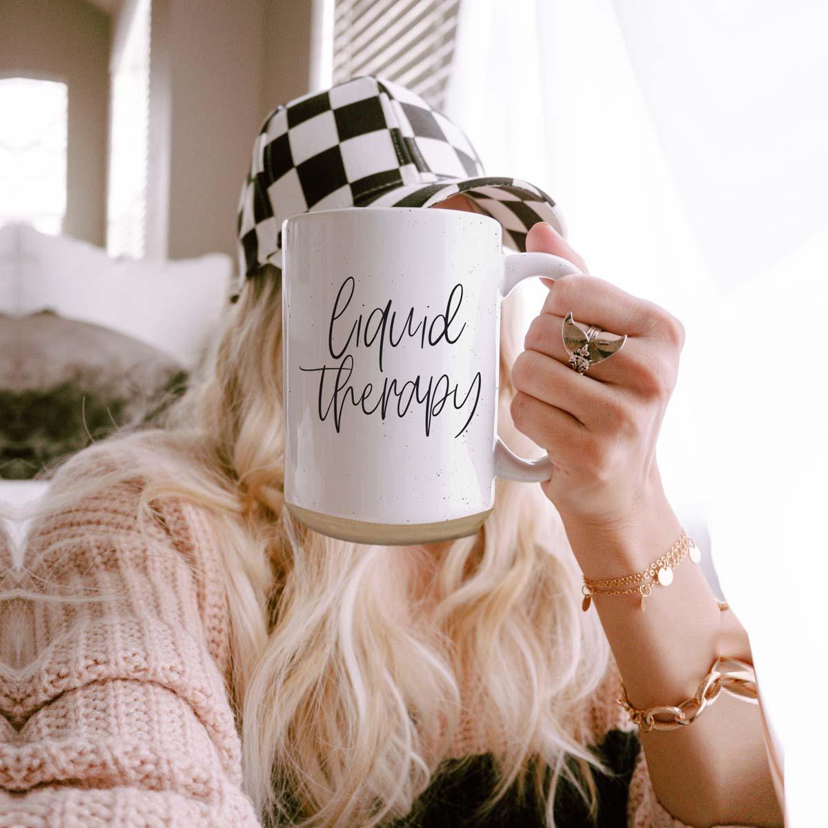 Liquid Therapy Ceramic Mug 16oz Relaxing Coffee Tea Cup Gift For Stress Relief