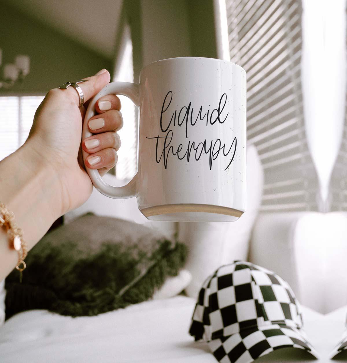 Liquid Therapy Ceramic Mug 16oz Relaxing Coffee Tea Cup Gift For Stress Relief