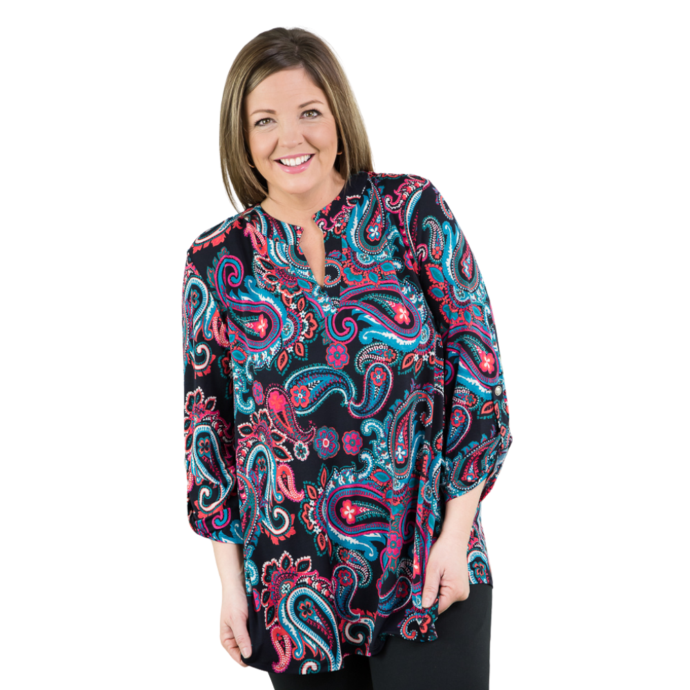 Dear Scarlett's The Lizzy Top Black & Teal (M)