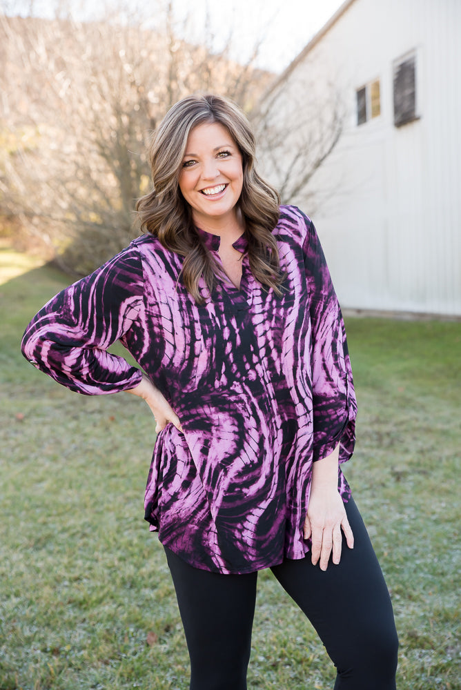 Dear Scarlett's The Lizzy Top Black & Teal (M)