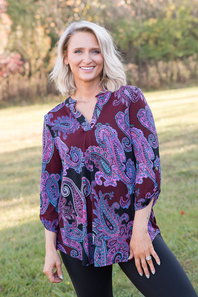 Dear Scarlett's The Lizzy Top Black & Teal (M)