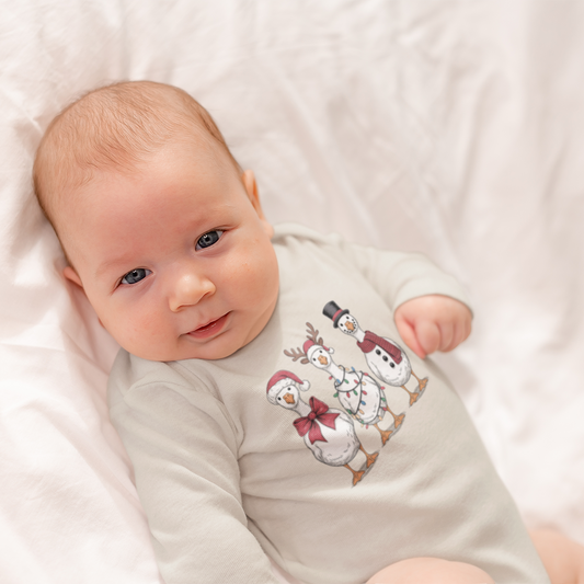 The Waddle Family Christmas Long Sleeve Infant Bodysuit