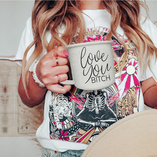 Love You Bitch Ceramic Coffee Mug 14.5oz Funny Sassy Gift For Best Friend