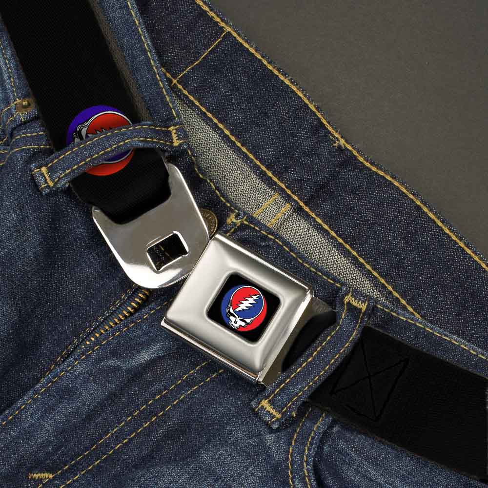 Steal Your Face Seatbelt Belt - Steal Your Face Repeat Black/Color Webbing