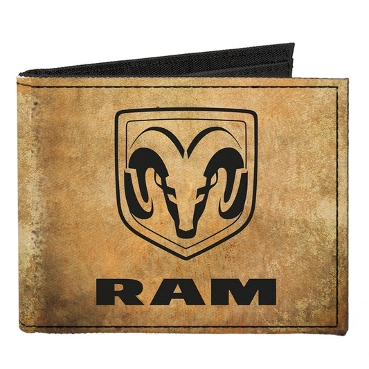 Canvas Bi-Fold Wallet - RAM Logo + GUTS-GLORY Pistons Weathered Black