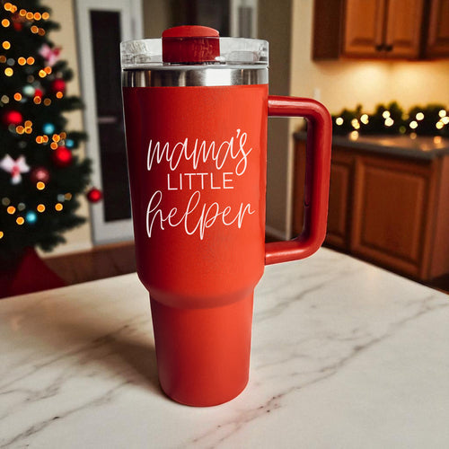 Insulated 40oz Travel Mug With Handle Lid And Straw, Green Option, Mom Gift