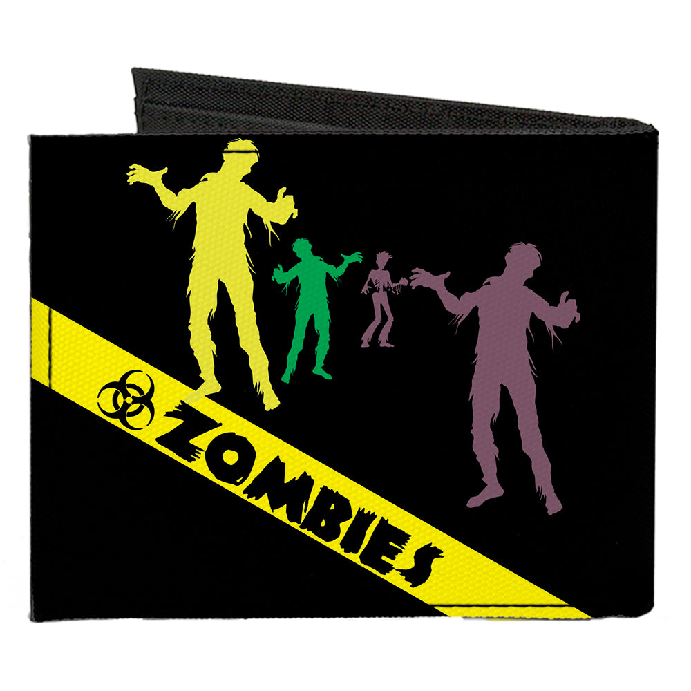 Canvas Bi-Fold Wallet - Zombies Biohazard Black Yellow Green