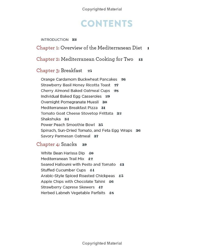 The Mediterranean Diet Cookbook for Two: 100 Perfectly Portioned Recipes for Healthy Eating (Spiral Bound)