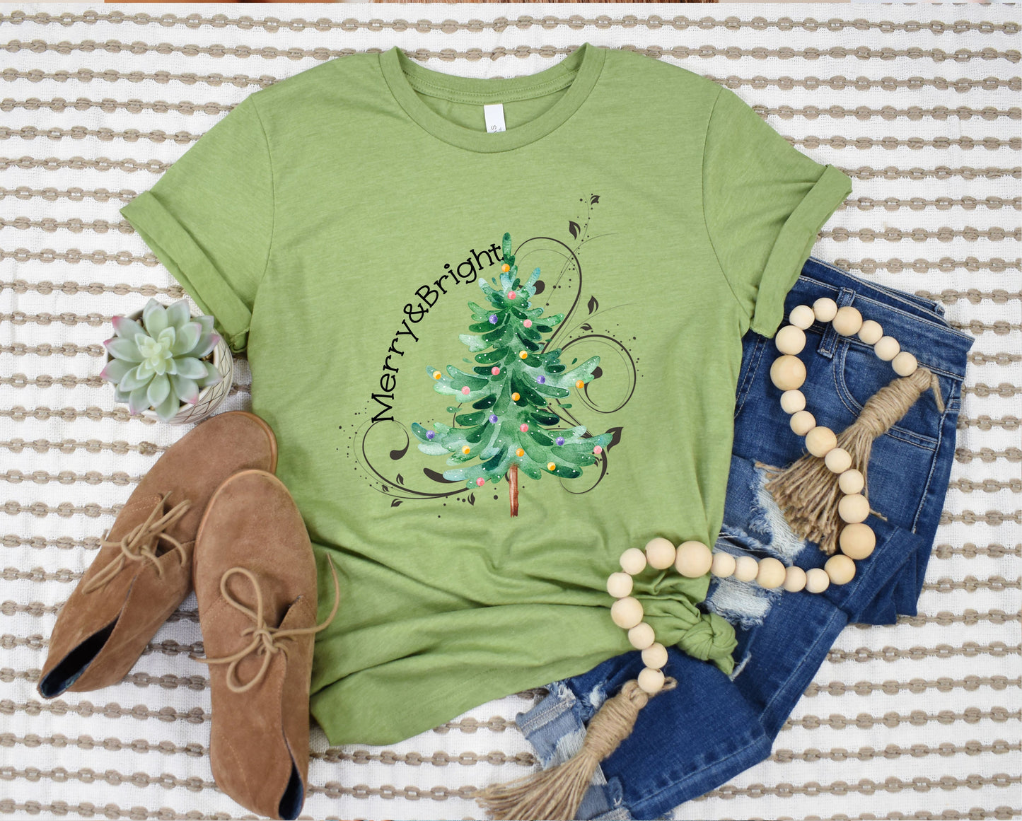 Merry & Bright Tree Graphic Tee