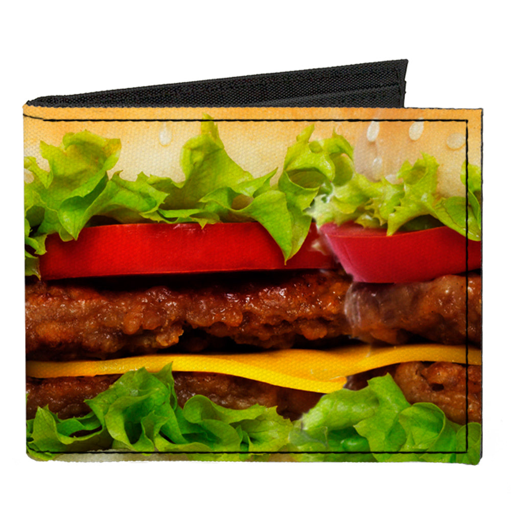 Canvas Bi-Fold Wallet - Vivid Cheeseburger
