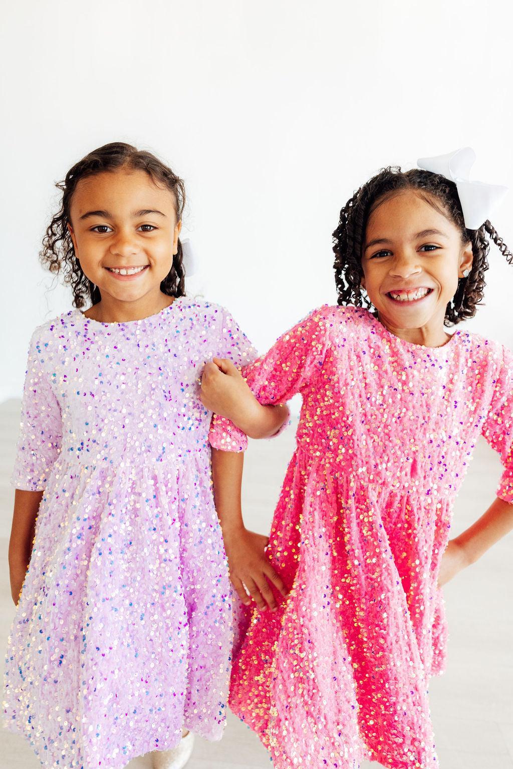 Lilac Velvet Sequin Dress