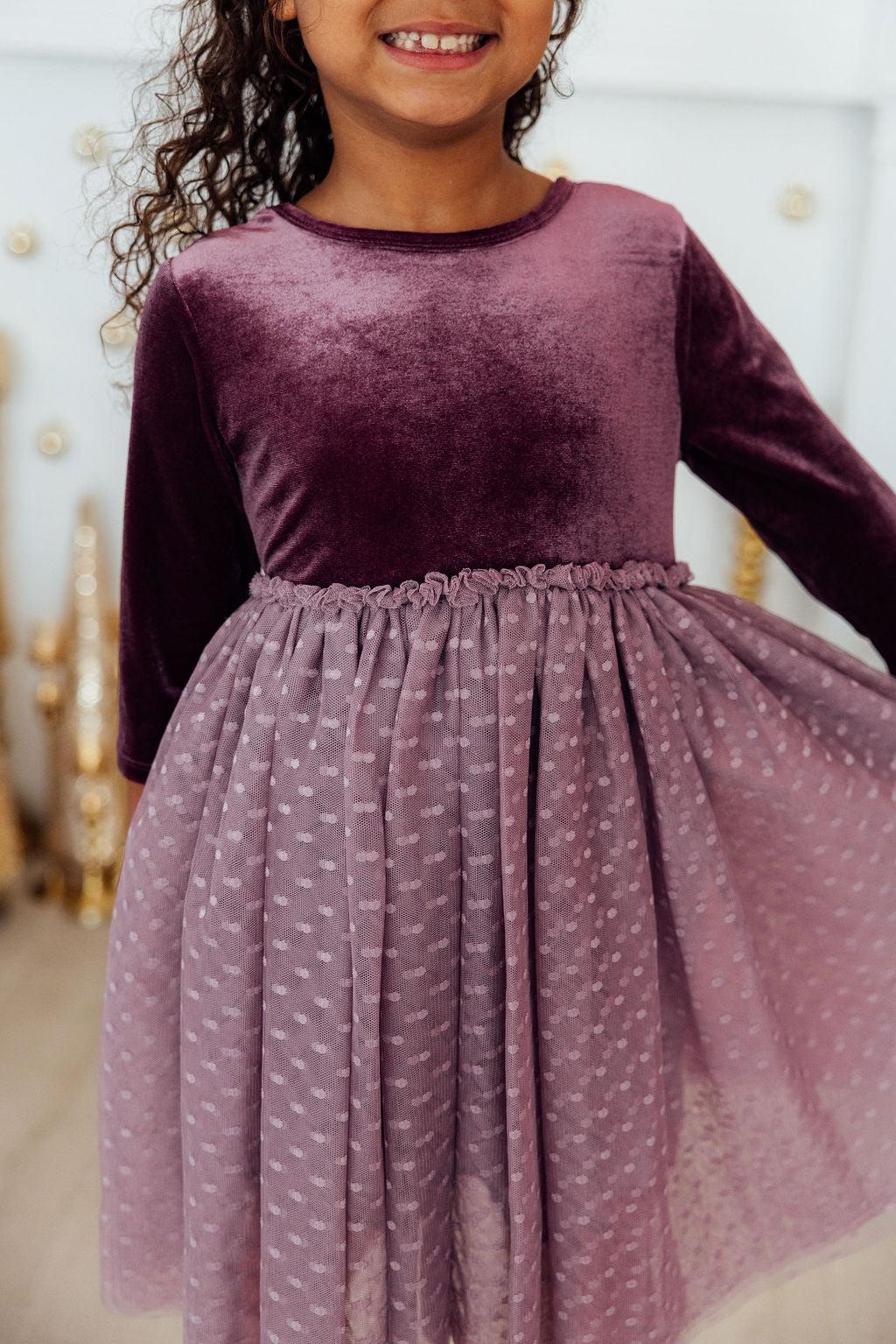 Amethyst Velvet Tutu Dress