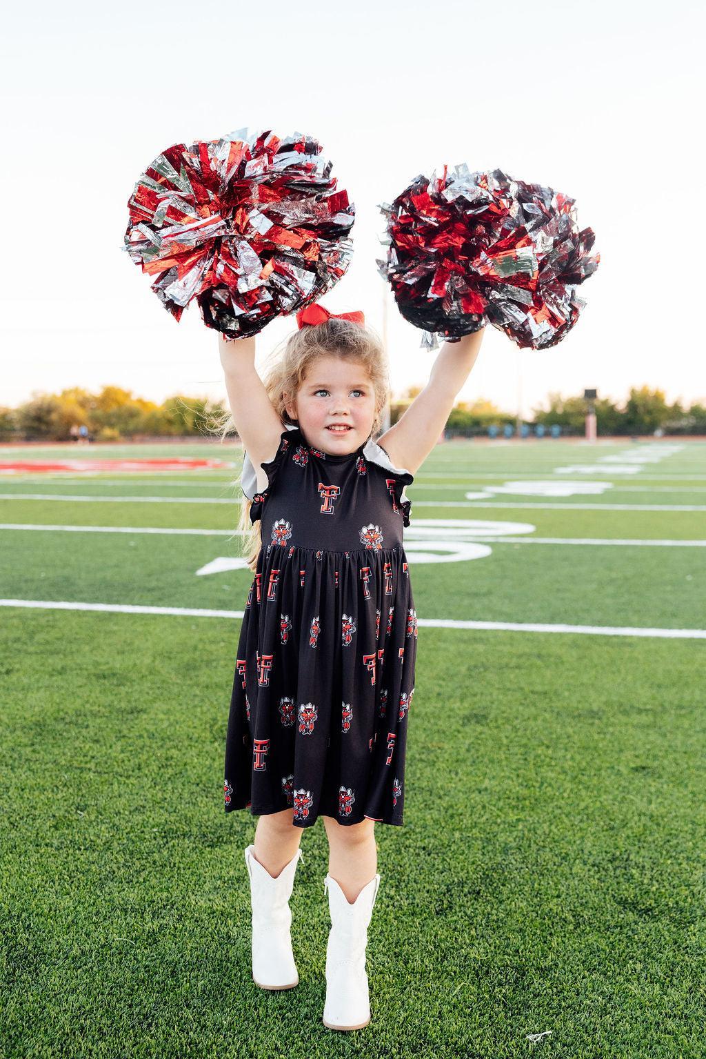 Texas Tech Black Raider Red Flutter Twirl Dress