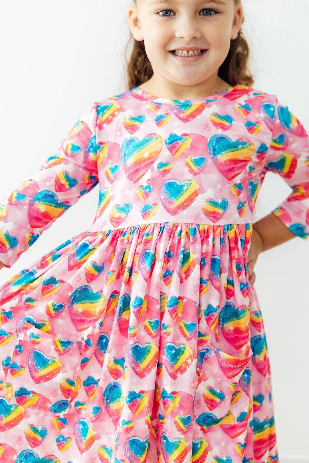 Sugar & Spice 3/4 Sleeve Pocket Twirl Dress