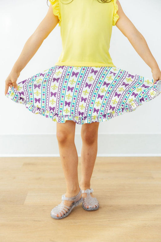 Mardi Gras Ruffle Twirl Skort