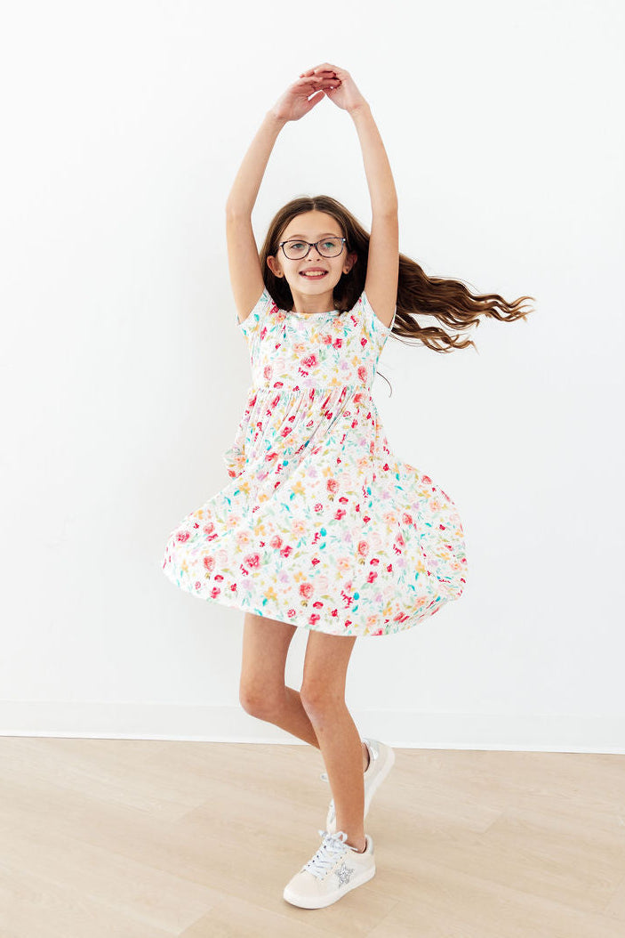 Painted Posies S/S Pocket Twirl Dress