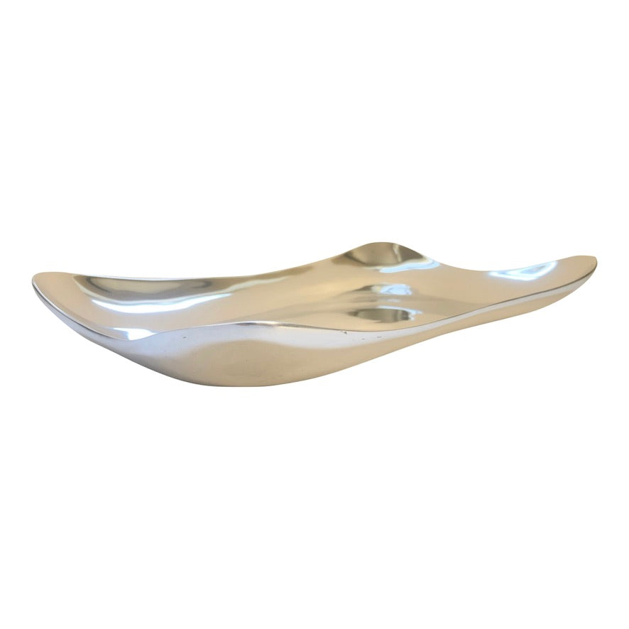 Minimalist Aluminum Serving Tray Handcast Sand-Cast Modern Table Centerpiece