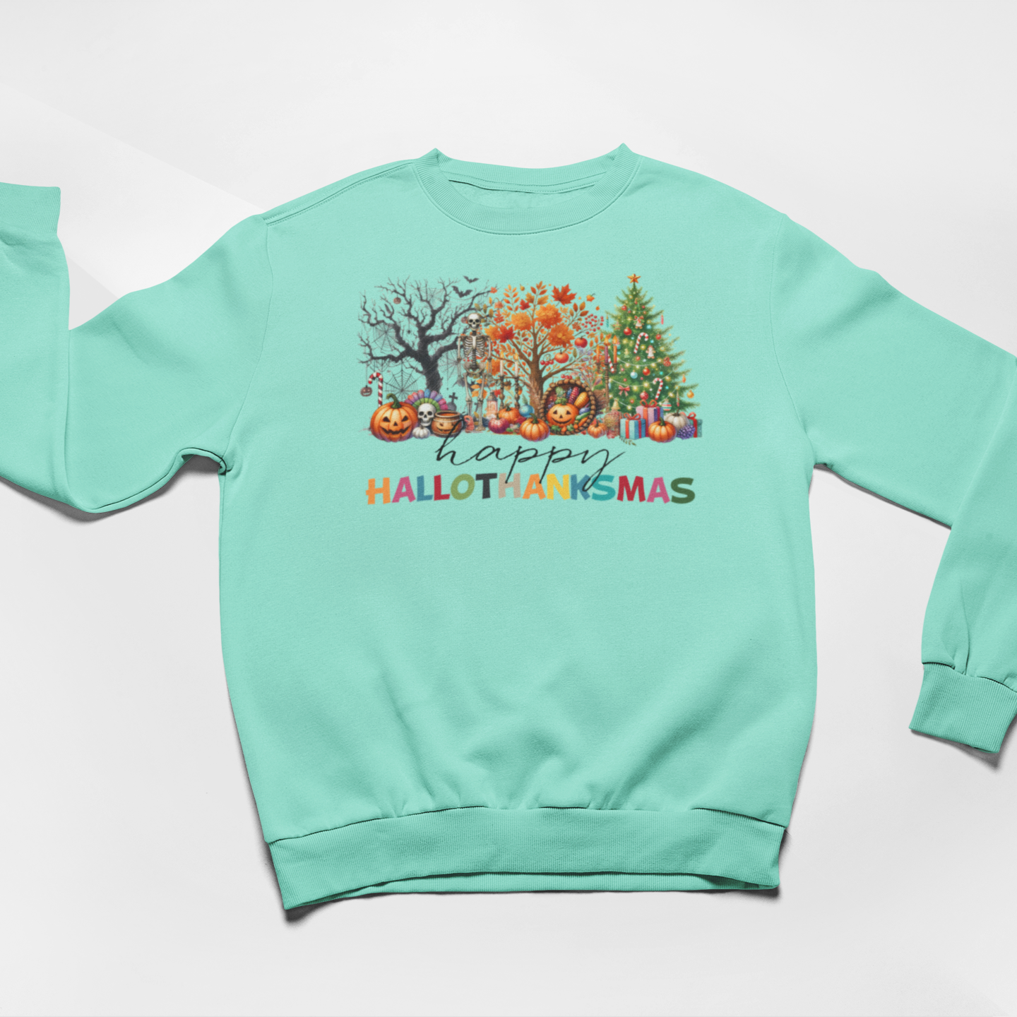 HalloThanksMas Graphic Sweatshirt