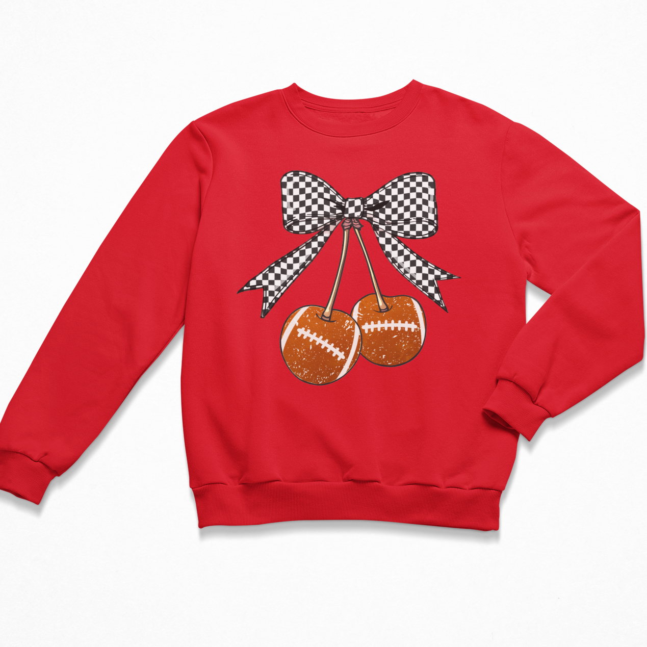 Football's, Cherries, And Bows. Oh My Graphic Sweatshirt