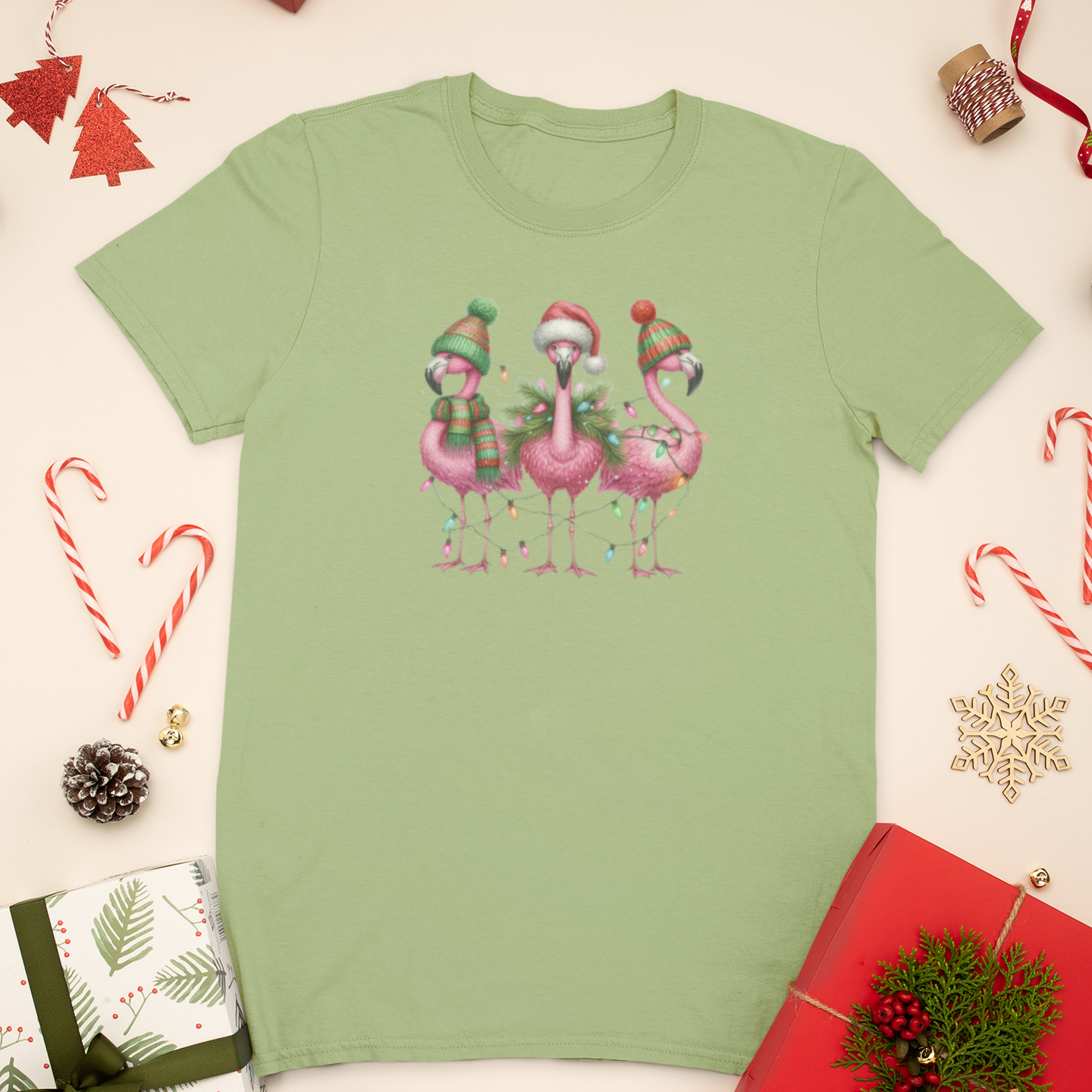 Festive Flamingo Graphic Tee