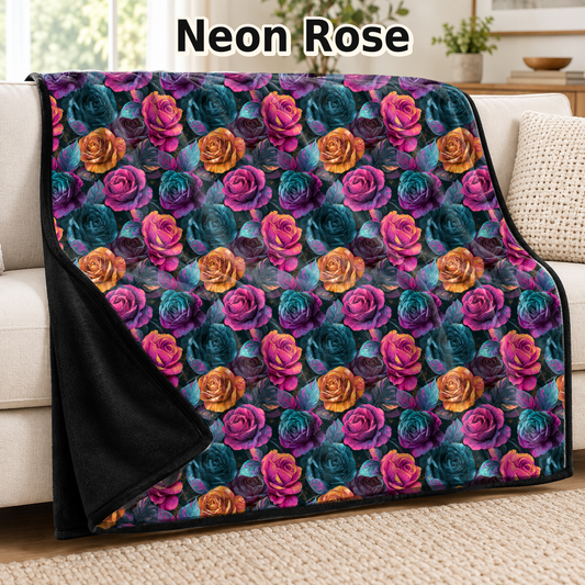 Neon Rose-Soft Throw Blanket 14 Run- (PREORDER CLOSES 9/28, ETA DECEMBER)