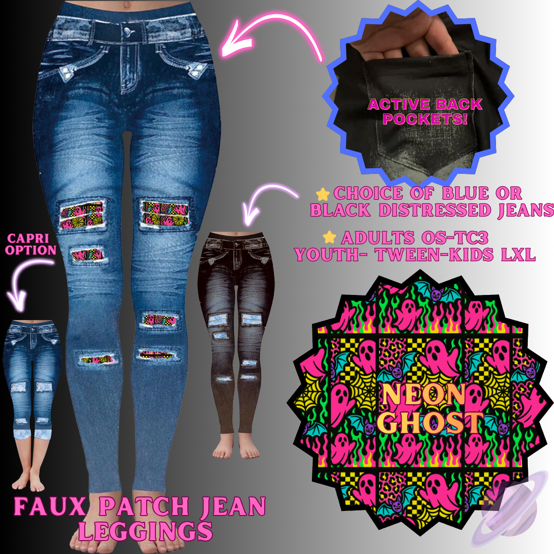 NEON GHOST-FAUX JEAN LEGGING-PREORDER CLOSING 12/2 , ETA MID FEB.