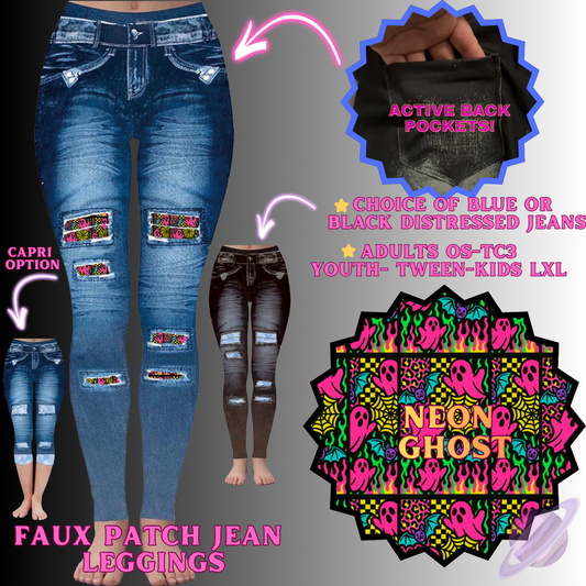 NEON GHOST-FAUX JEAN LEGGING-PREORDER CLOSING 12/2 , ETA MID FEB.