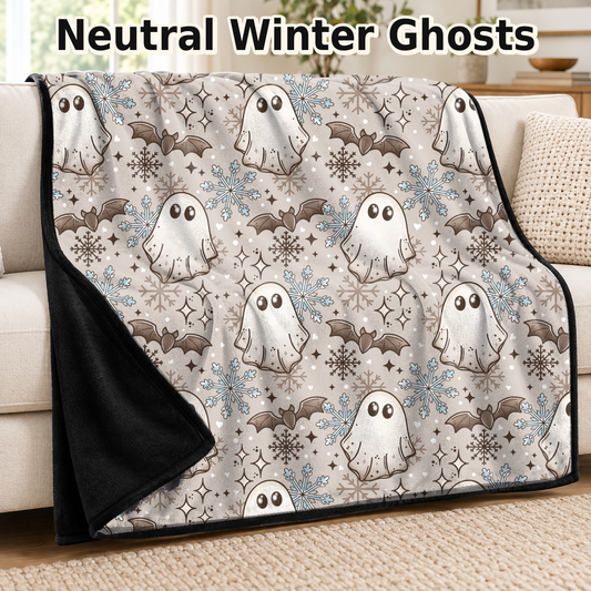 Neutral Winter Ghosts-Soft Throw Blanket 14 Run- (PREORDER CLOSES 9/28, ETA DECEMBER)