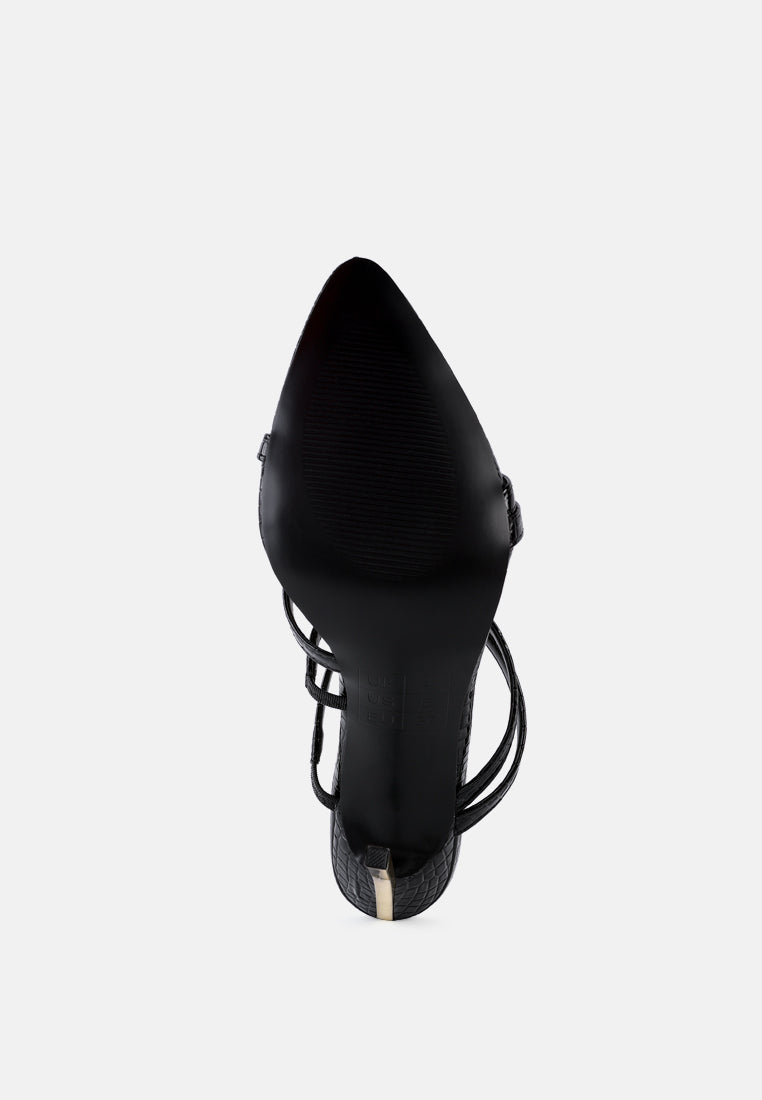 New Affair Croc Strappy High Heel Sandals