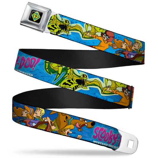 SD Dog Tag Full Color Black Yellow Blue Seatbelt Belt - SCOOBY DOO INC. Group w/Slime Mutant Webbing