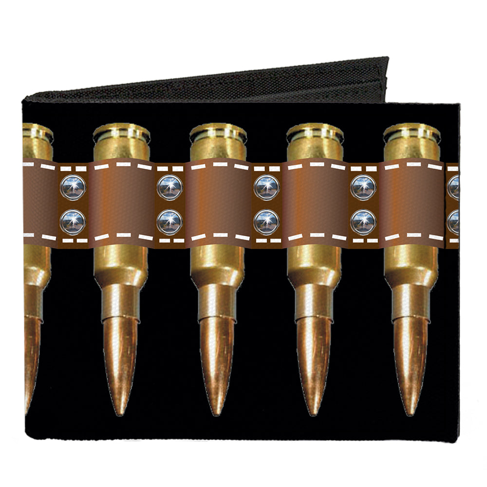 Canvas Bi-Fold Wallet - Printed Bullets Pattern
