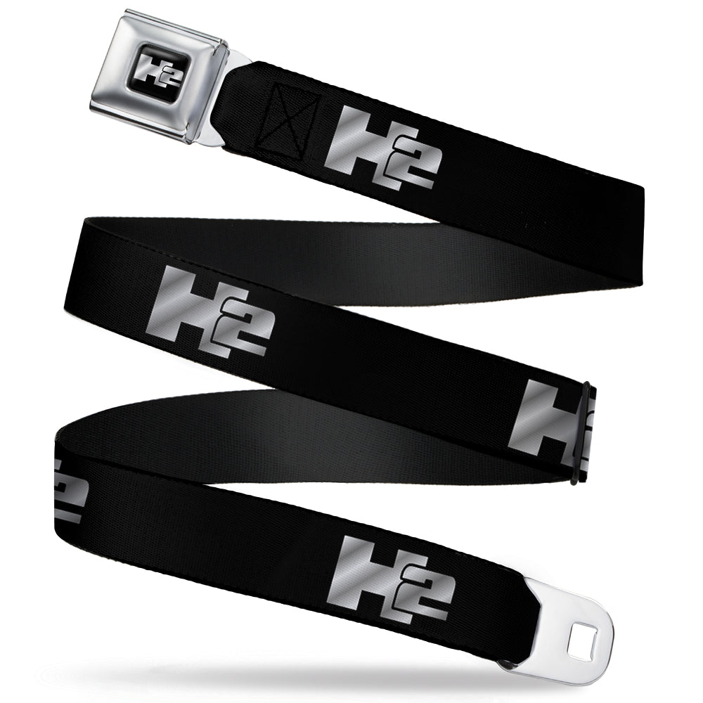 H2 Seatbelt Belt - H2 Black/Silver Logo REPEAT Webbing