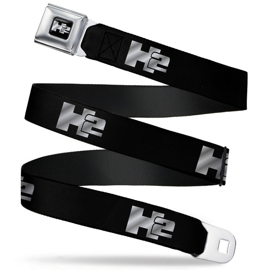 H2 Seatbelt Belt - H2 Black/Silver Logo REPEAT Webbing